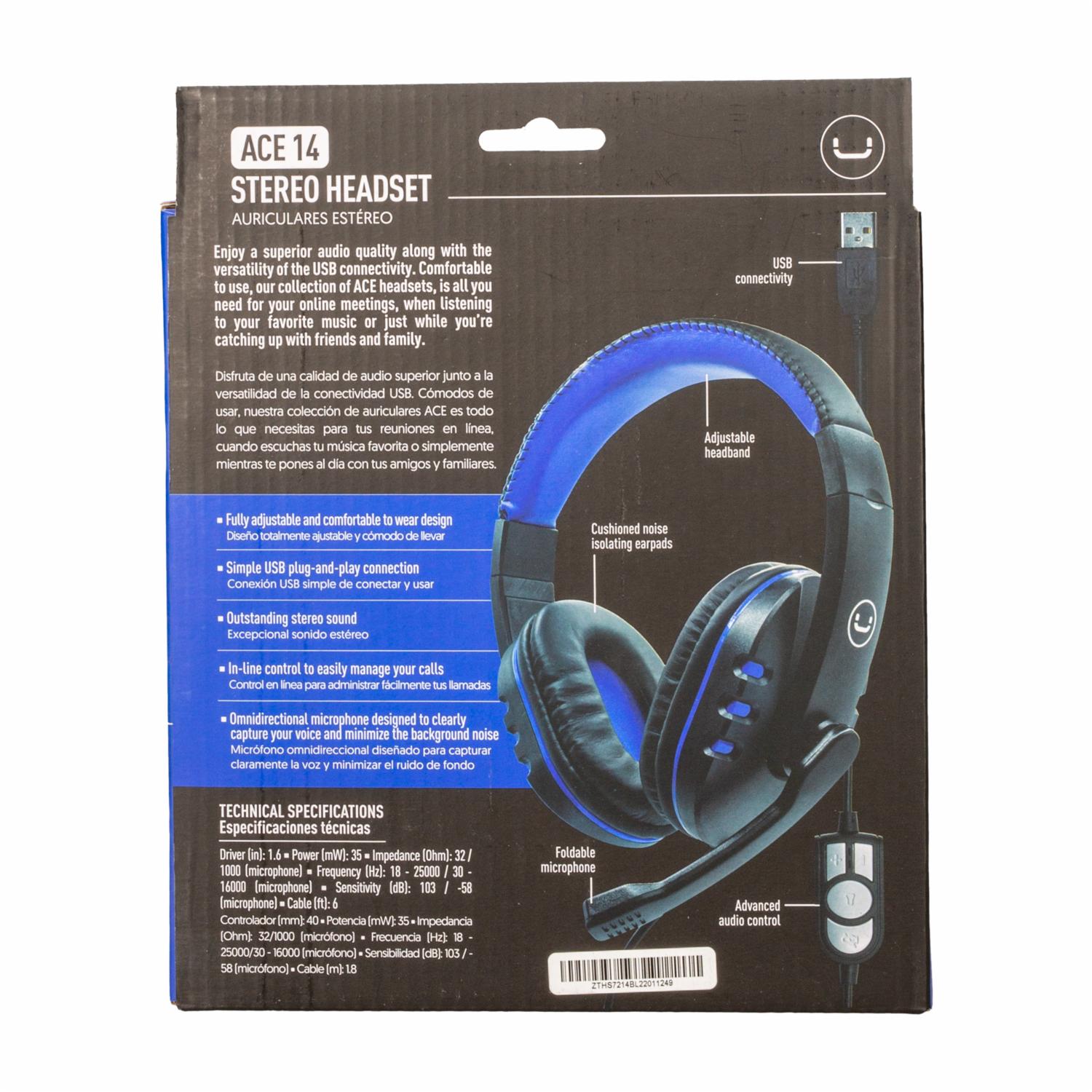 Audífonos Superior Audio Quality ACE 14 UNNO TEKNO Con Cable