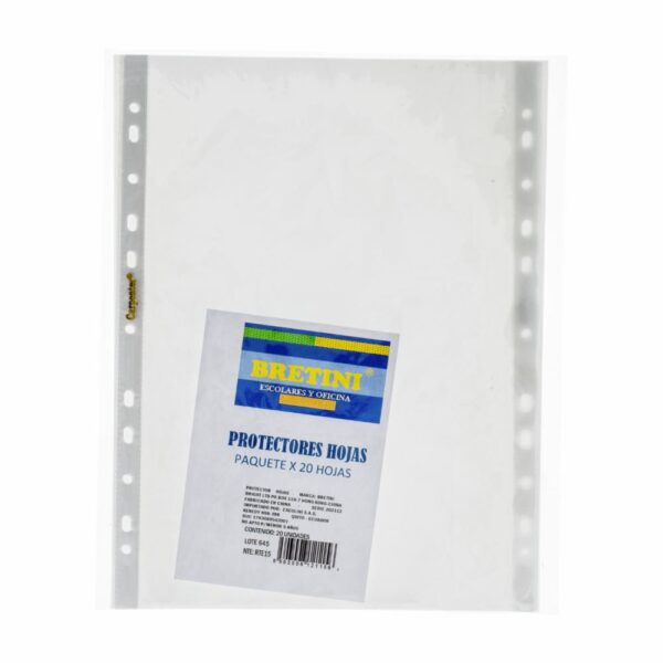 Protector De Hojas Y Documentos BRETINI X20 Uds