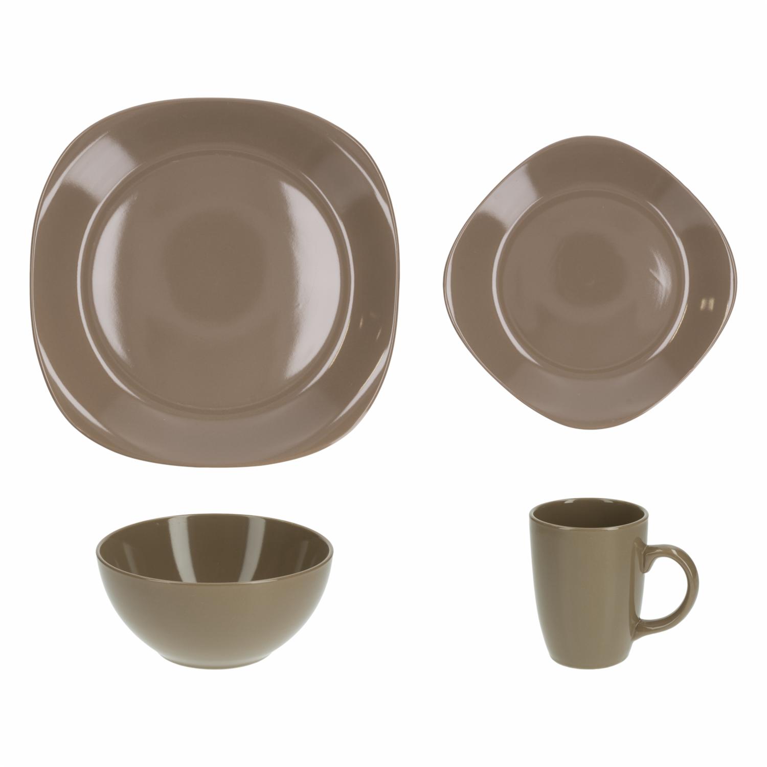 Vajilla 16 Piezas Redonda THOMSON POTTERY Mocha - Imagen 2