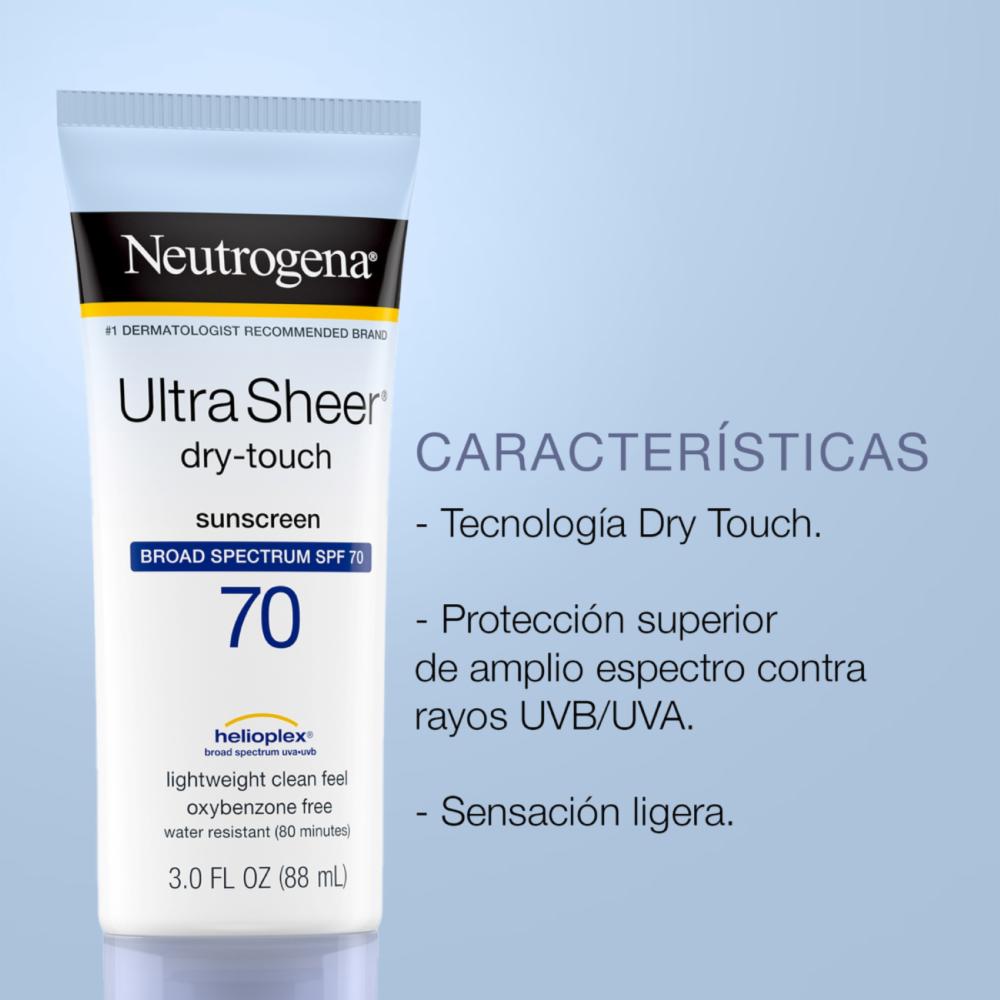 Protector Solar Facial Ultra Sheer Dry Touch Spf70 NEUTROGENA 88 Ml - Imagen 3