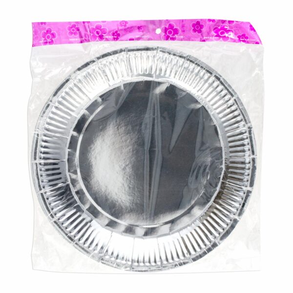 Plato Plateado IMPORTADORA CUMPLEAÑOS X 10 Uds