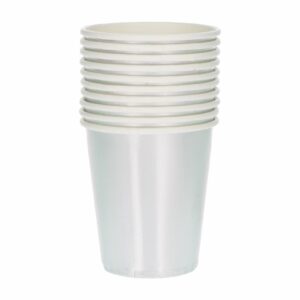 Vasos Desechables Color Plateado 8 Onzas IMPOR.CUMPLEAÑOS X 10 Uds