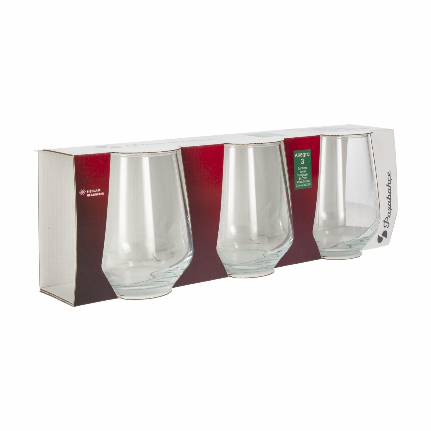 Set De Vasos Agua Allegra 3X425 Ml PASABAHCE 1028247 - Imagen 3