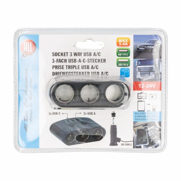Surtidor De Energía De 3 Entradas 12 V RIDER Unidad