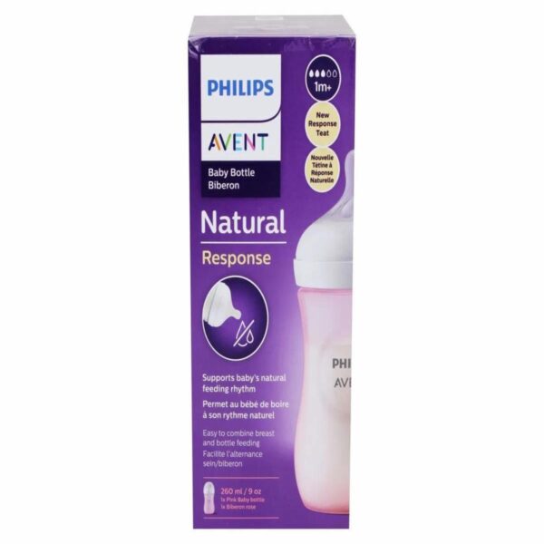 Biberones Natural Response Rosado AVENT 260 Ml - Imagen 2