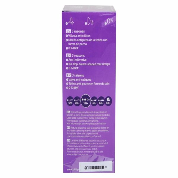 Biberones Natural Response Rosado AVENT 260 Ml - Imagen 3