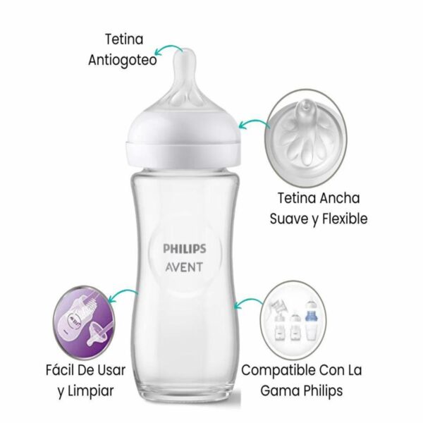 Biberones Natural Response Vidrio AVENT 250 Ml - Imagen 5
