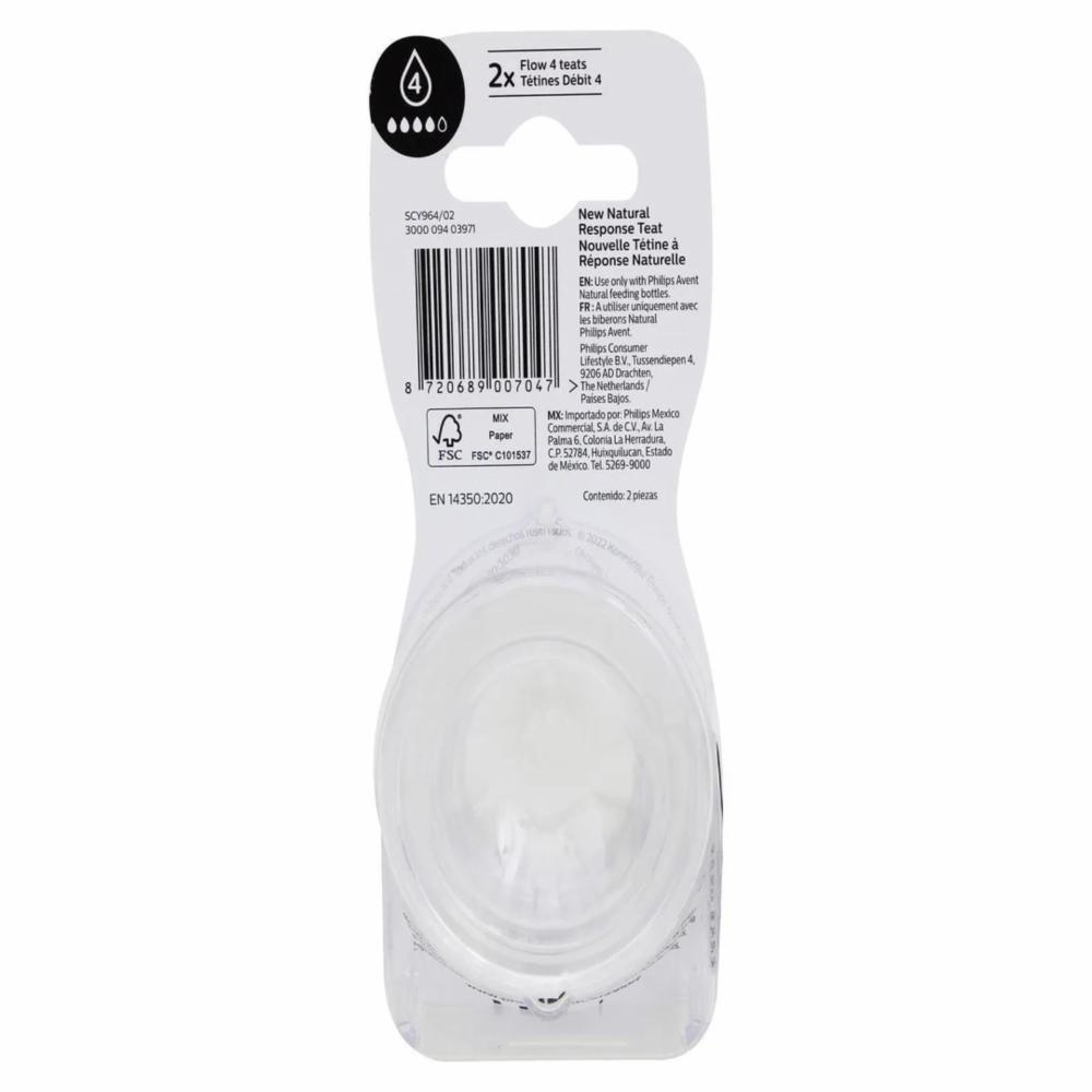 Tetina Natural Response T4 PHILIPS AVENT X 2 Uds - Imagen 3