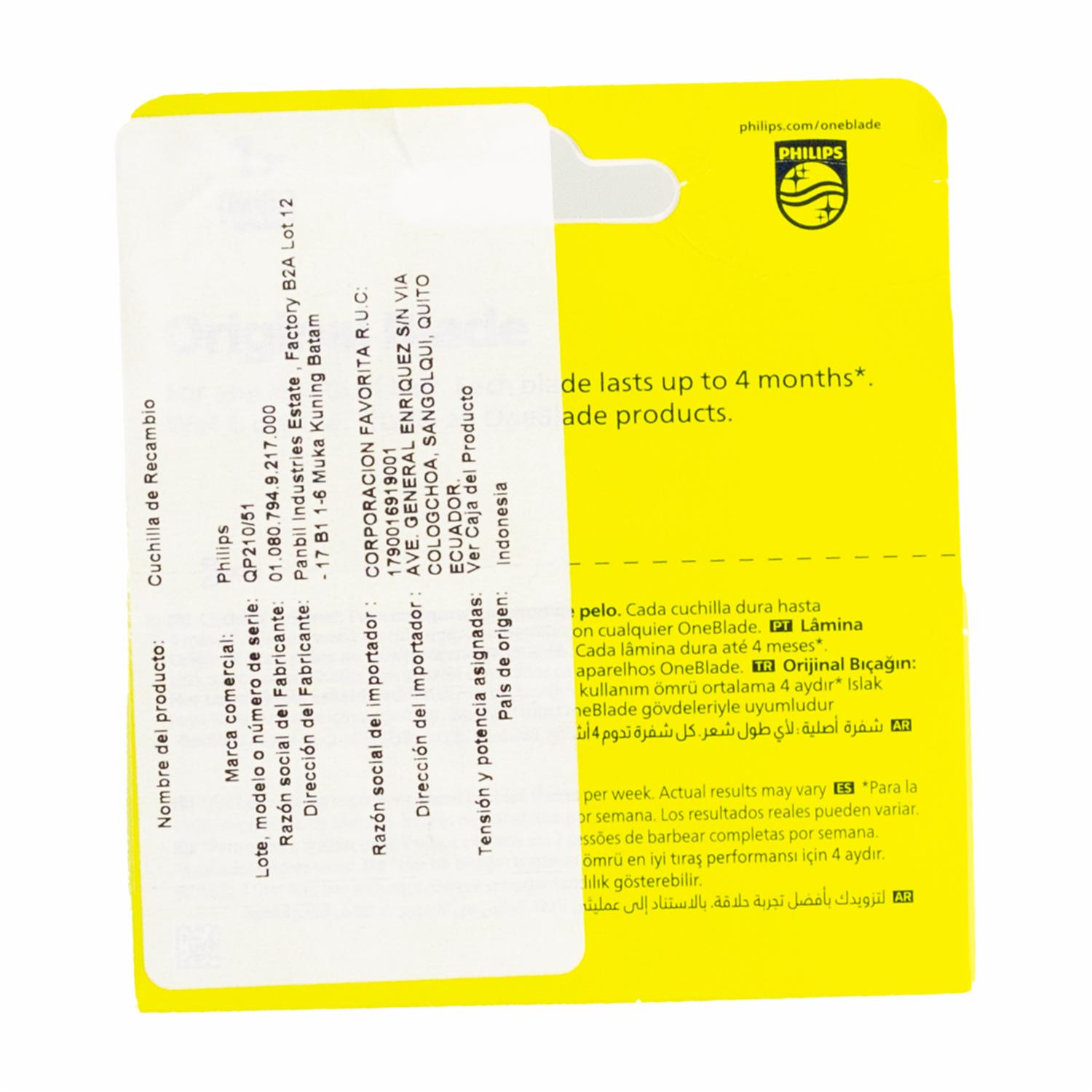 Repuesto De Cuchilla One Blade PHILIPS Unidad