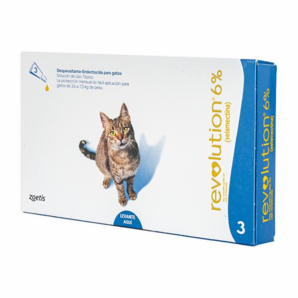 Antiparasitario Para Gatos Revolution 6% 2.6-7.5Kg Azul En Pipeta ZOETIS 0,75 Ml - Imagen 4