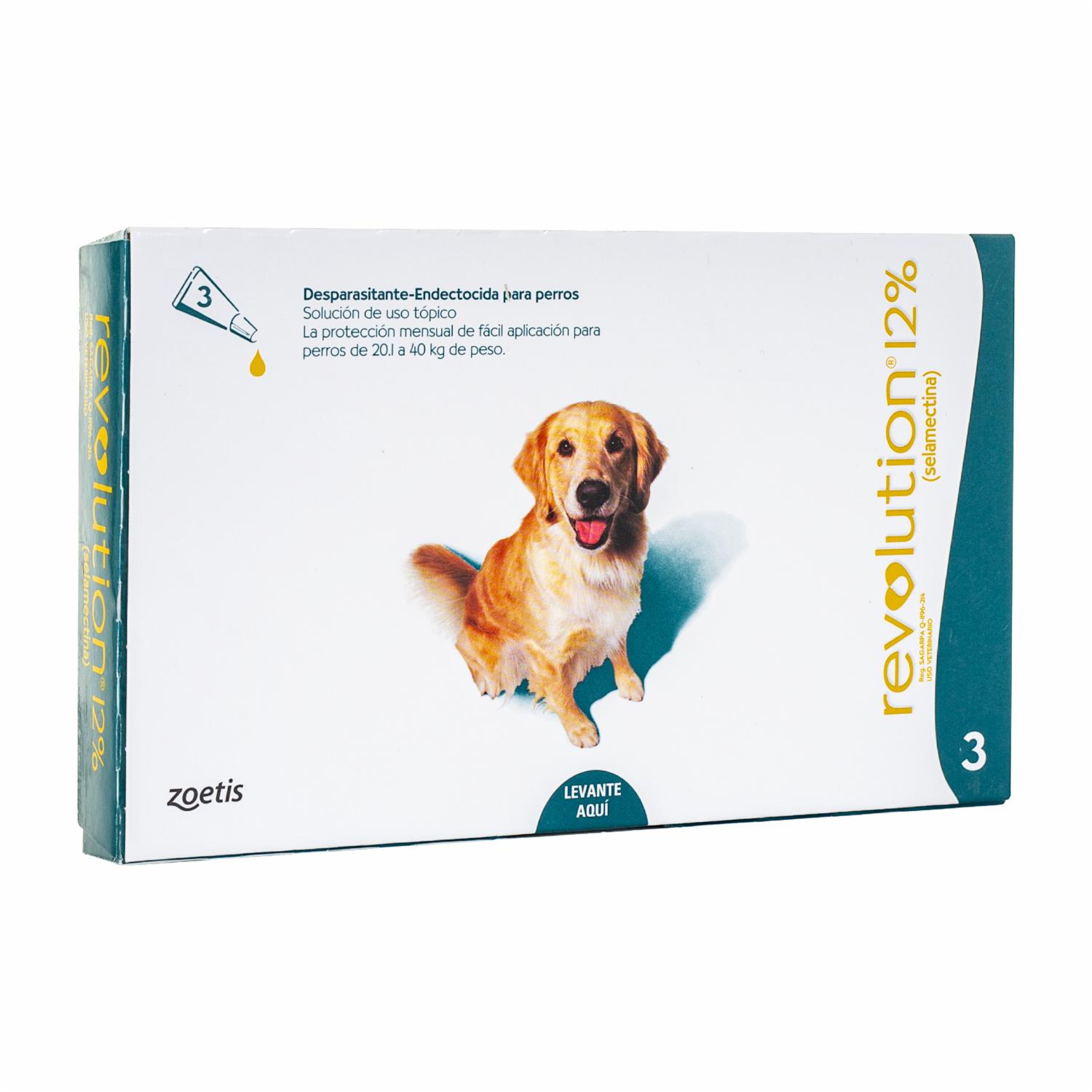 Desparasitante Para Perro Revolution 12% 20.1-40Kg Verde En Pipeta ZOETIS 2 Ml - Imagen 3