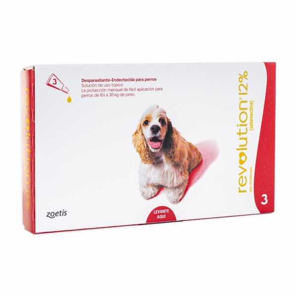 Desparasitante Para Perro Revolution 12% 10.1-20Kg Rojo En Pipeta ZOETIS 1 Ml - Imagen 3
