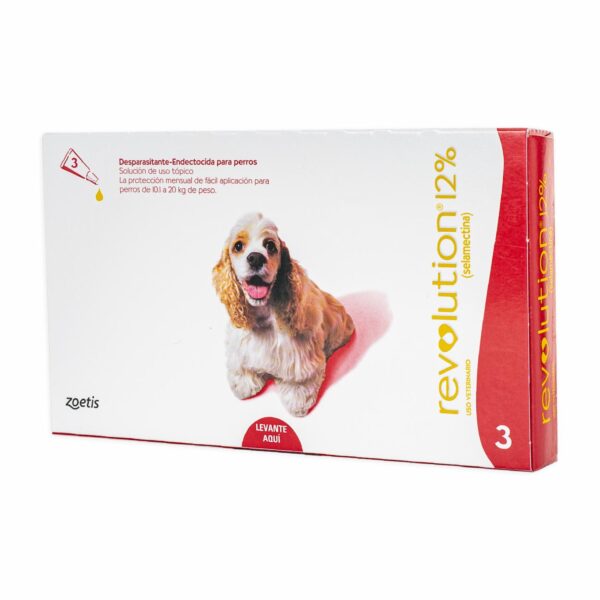 Desparasitante Para Perro Revolution 12% 10.1-20Kg Rojo En Pipeta ZOETIS 1 Ml - Imagen 4