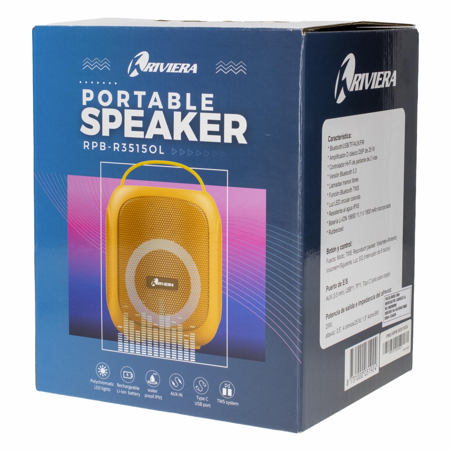 Parlante Portable RPB-R3515BL RIVIERA Naranja - Imagen 4