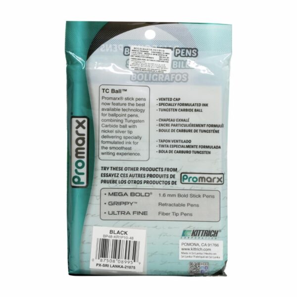 Pack De Bolígrafos Color Negro PROMARX 10 Uds - Imagen 2