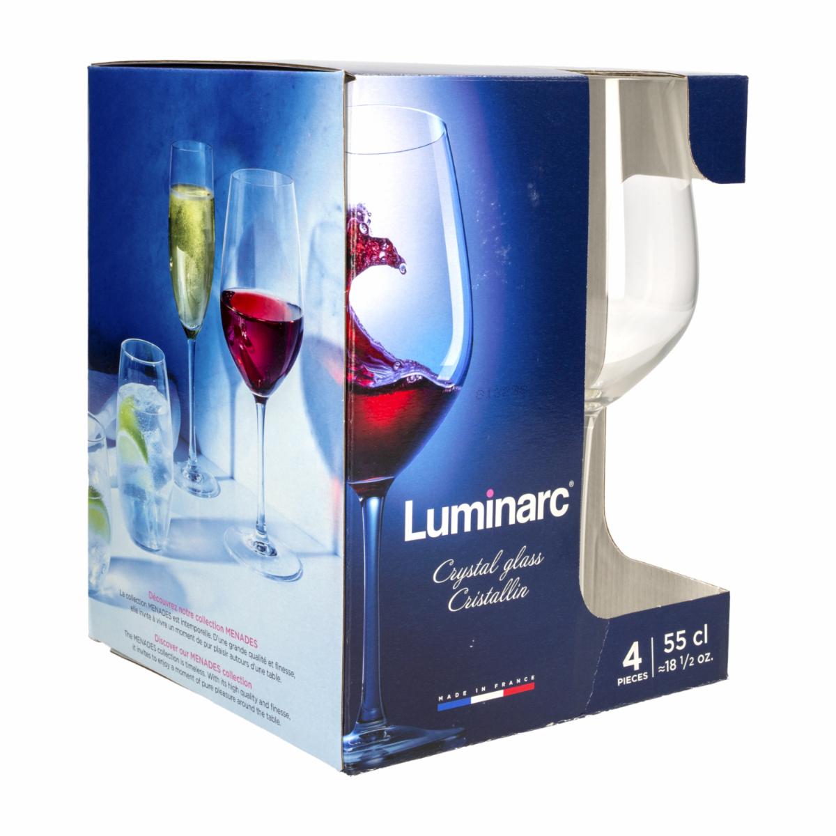 Set Copas De Vino Tinto Diseño Menades LUMINARC X4 Piezas
