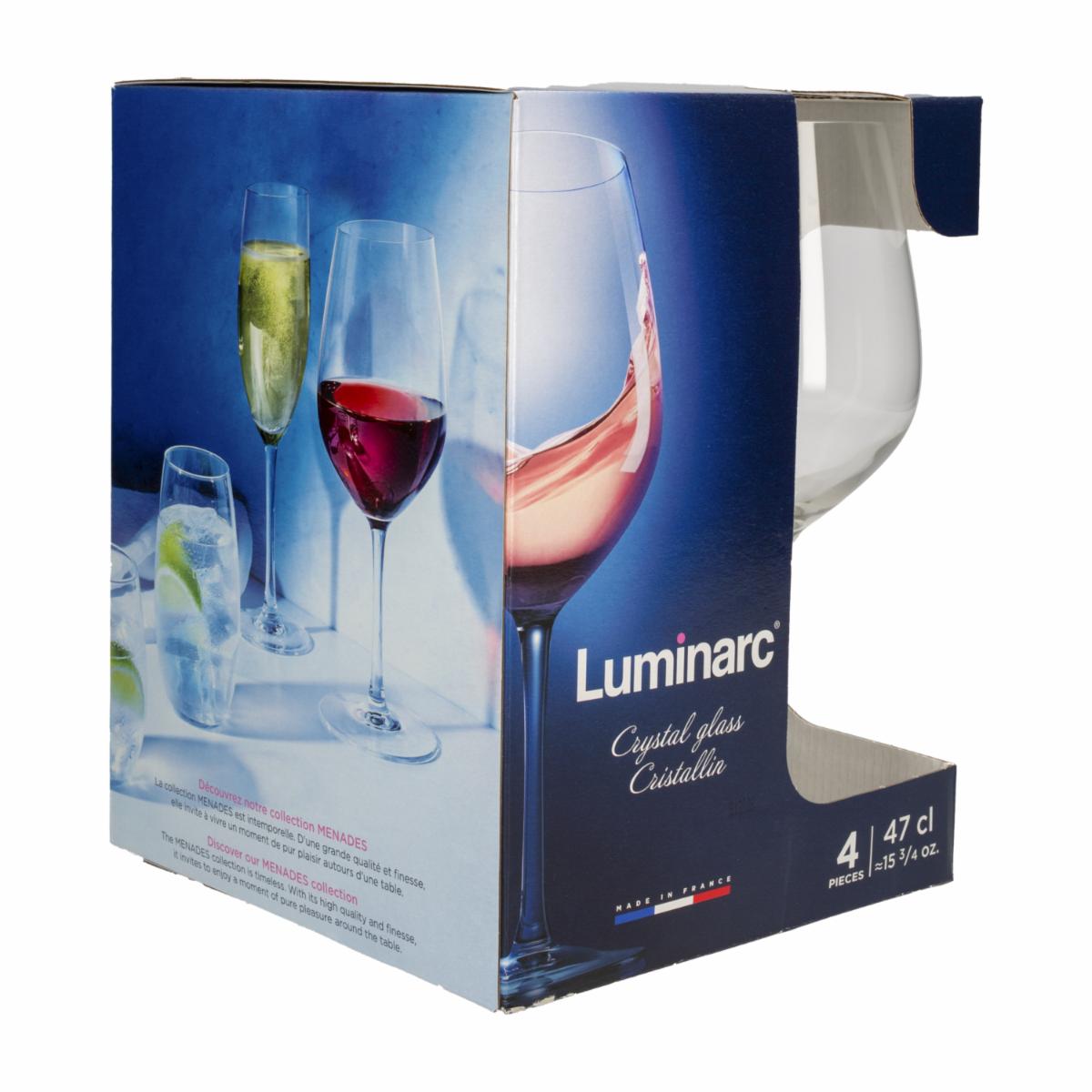 Set Copas De Vino Tinto Diseño Menades LUMINARC X4 Piezas