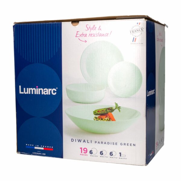 Vajilla 19 Piezas Redonda LUMINARC Diwali Paradise Verde - Imagen 2
