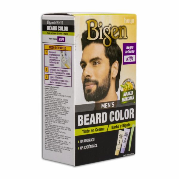 Tinte Para Barba Y Bigote Sin Amoníaco N° B.101 Negro Intenso BIGEN MEN´S 1 Kit - Imagen 4