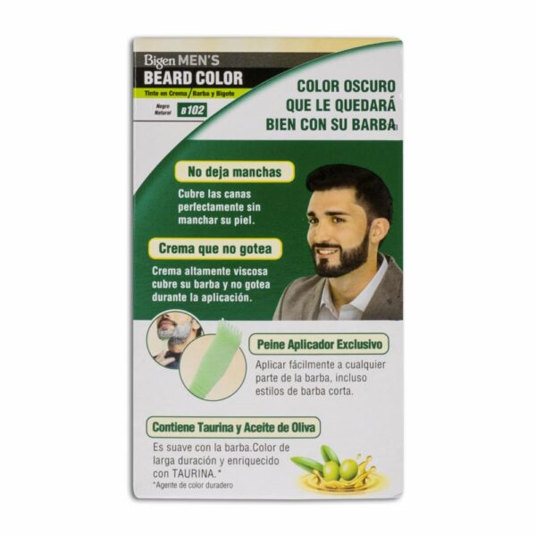 Tinte Para Barba Y Bigote Sin Amoníaco N° B.102 Negro Natural BIGEN MEN´S 1 Kit - Imagen 2