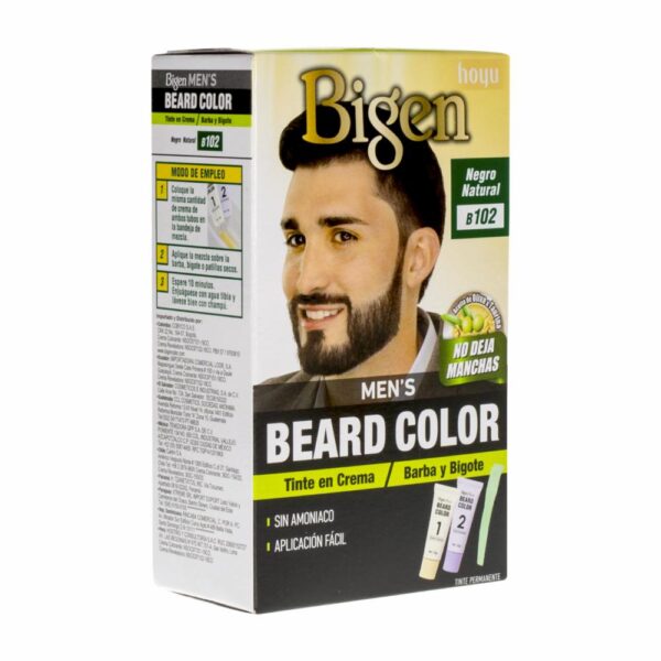 Tinte Para Barba Y Bigote Sin Amoníaco N° B.102 Negro Natural BIGEN MEN´S 1 Kit - Imagen 3