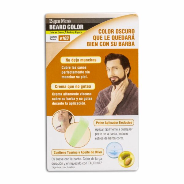 Tinte Para Barba Y Bigote Sin Amoníaco N° B.103 Castaño Oscuro BIGEN MEN´S 1 Kit - Imagen 2