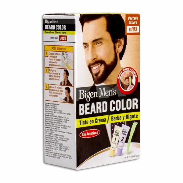 Tinte Para Barba Y Bigote Sin Amoníaco N° B.103 Castaño Oscuro BIGEN MEN´S 1 Kit - Imagen 4