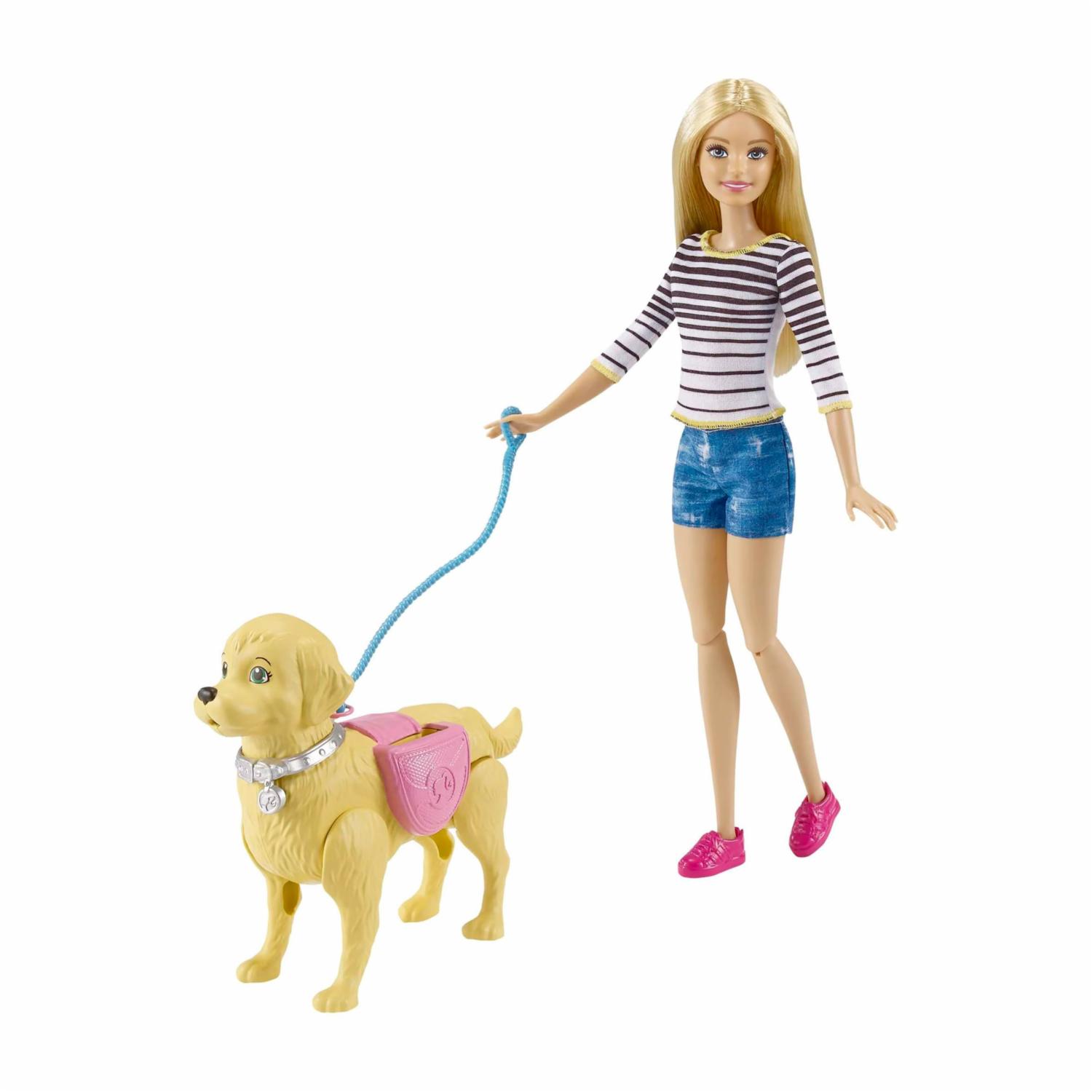 Set De Muñeca Barbie Paseo De Perrito MATTEL Incluye Accesorios