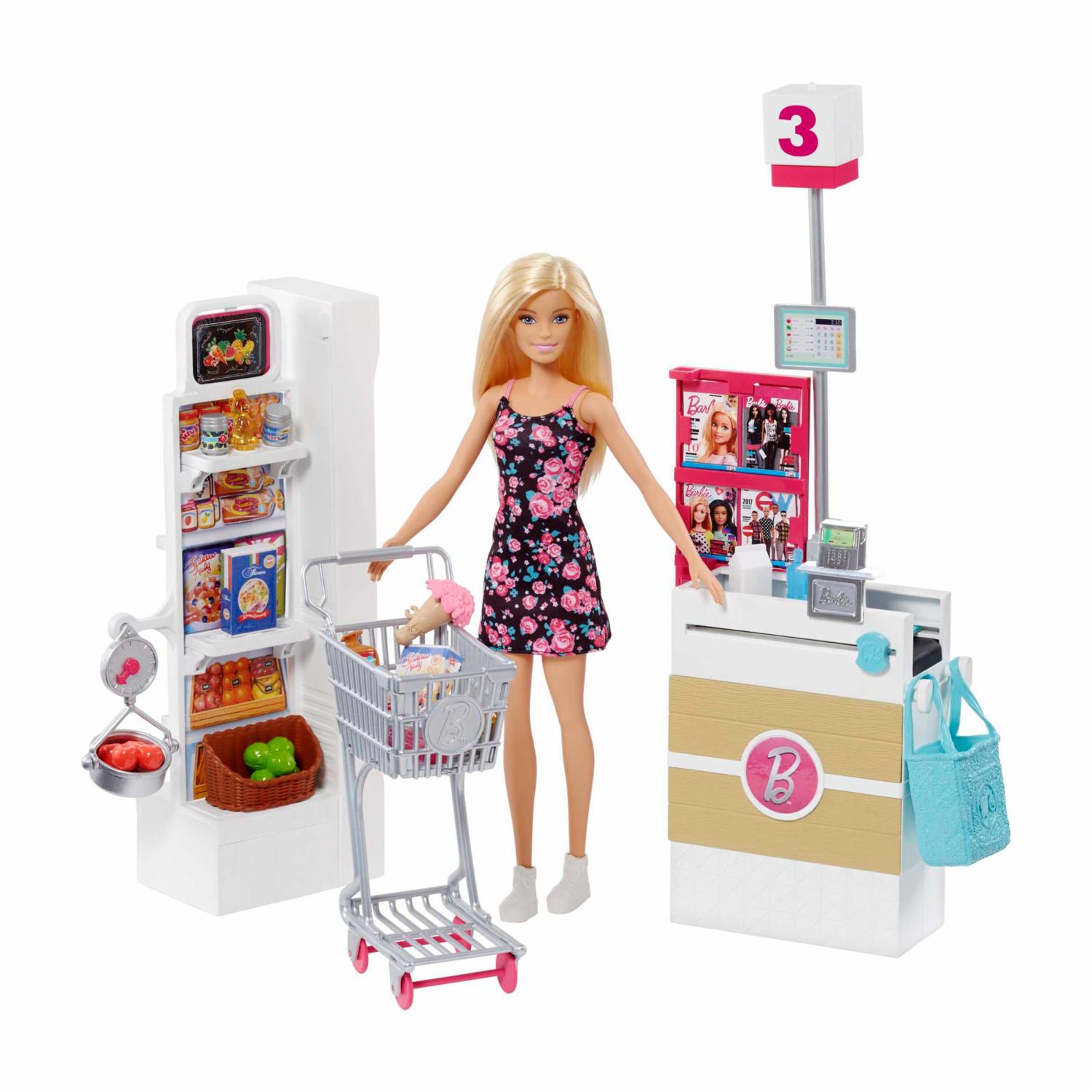 Set De Muñeca Barbie Supermercado MATTEL Incluye Accesorios - Imagen 2