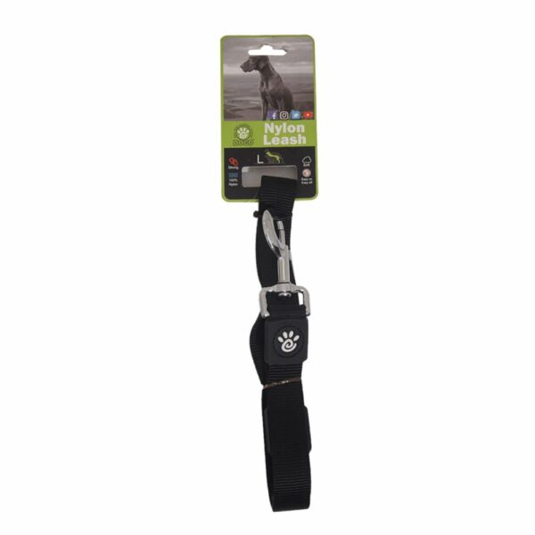 Correa Para Mascota Nylon Negro DOCO GRANDE