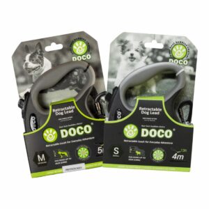 Correa Para Perro Retractable Color Negro DOCO Talla Pequeño