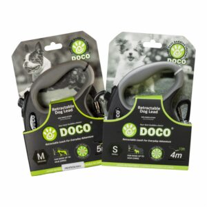 Correa Para Perro Retractable Color Negro DOCO Talla Pequeño