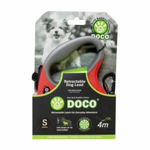 Correa Para Perro Retractable Color Rojo DOCO Talla Pequeño