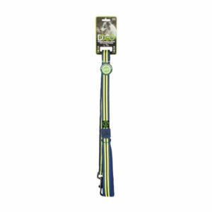 Correa Para Perro Doble Manija Color Azul Y Amarillo DOCO Unidad