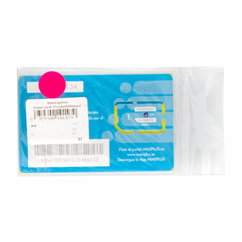 Chip Portabilidad MAXIPLUS Tarjeta Sim - Imagen 2