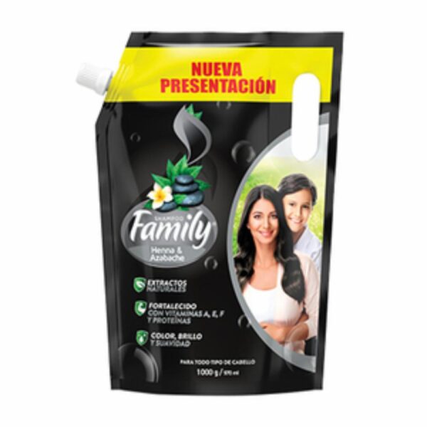 Shampoo Henna Y Azabache FAMILY 970 Ml