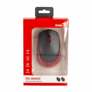 Mouse Modelo NX-8000S Silencioso 1200DPI Negro Y Rojo GENIUS Inalámbrica