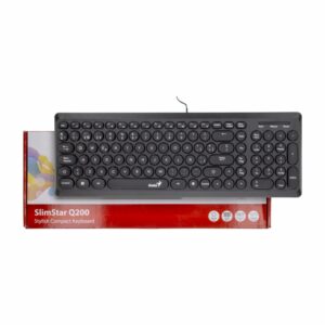 Teclado Modelo Q200 Slimstar Teclas Redondas USB Negro GENIUS Con Cable