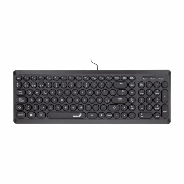 Teclado Modelo Q200 Slimstar Teclas Redondas USB Negro GENIUS Con Cable - Imagen 2