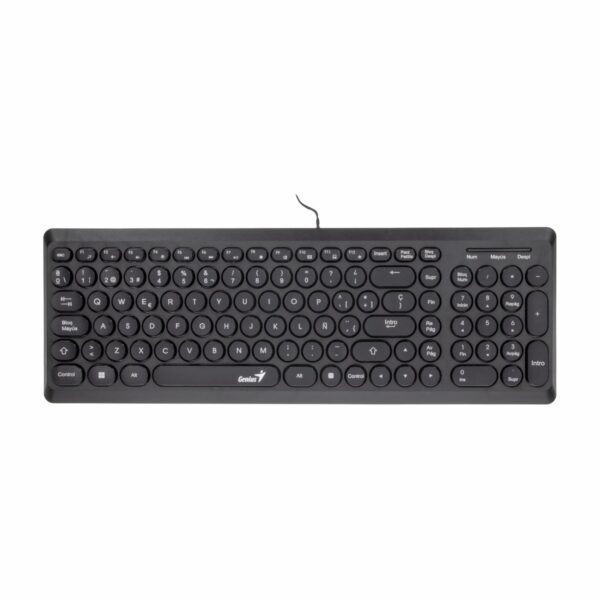 Teclado Modelo Q200 Slimstar Teclas Redondas USB Negro GENIUS Con Cable - Imagen 2