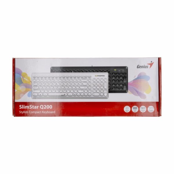 Teclado Modelo Q200 Slimstar Teclas Redondas USB Negro GENIUS Con Cable - Imagen 3