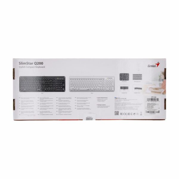 Teclado Modelo Q200 Slimstar Teclas Redondas USB Negro GENIUS Con Cable - Imagen 4