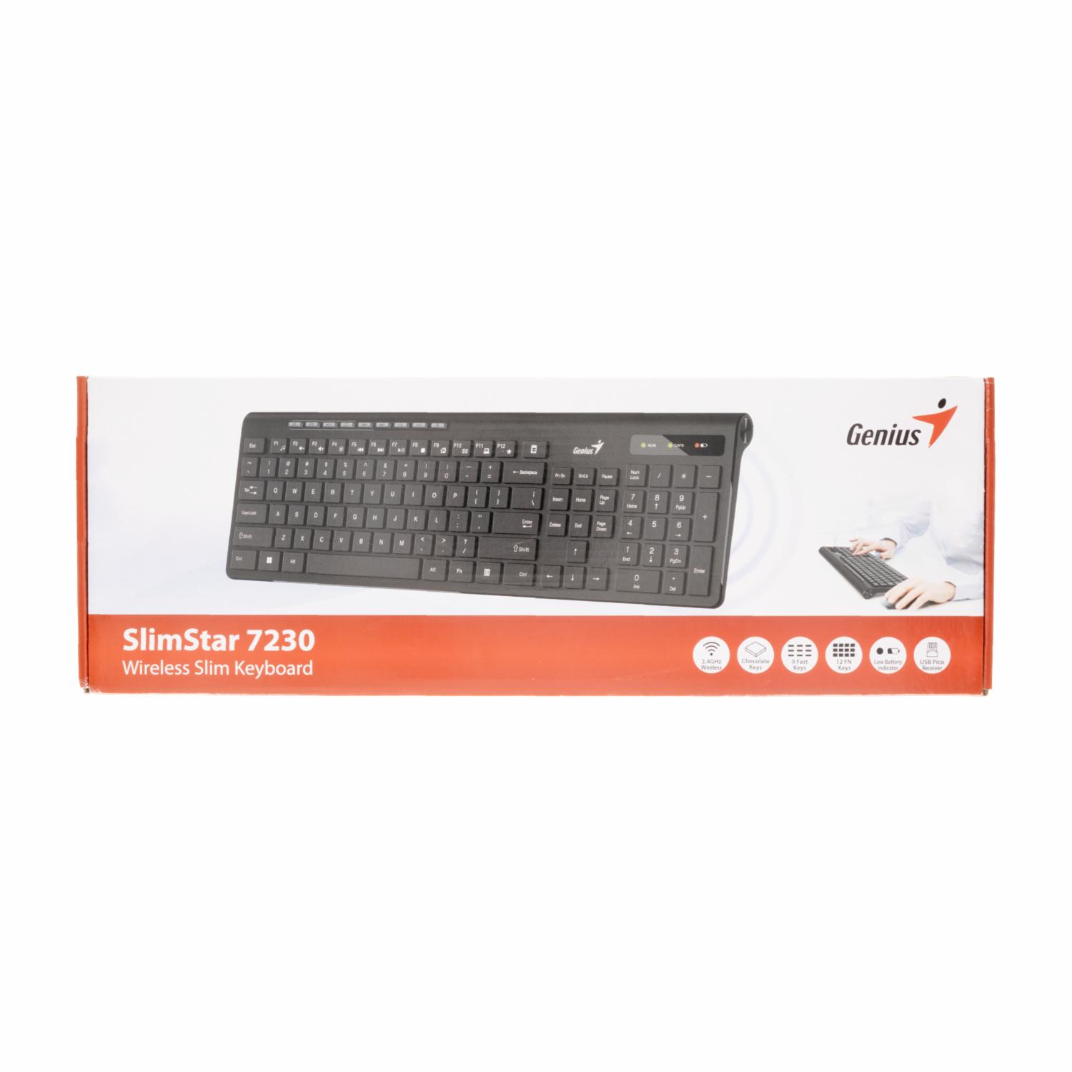 Teclado USB SP Modeo Slimstar 7230 Wireless Negro GENIUS Inalámbrica