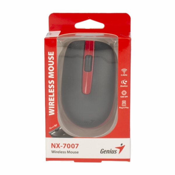 Mouse Modelo NX-7007 Blueeye Compatible Con Mac y Windows Rojo GENIUS Inalámbrica - Imagen 3