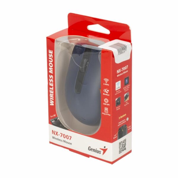 Mouse Modelo NX-7007 Blueeye Compatible Con Mac y Windows Azul GENIUS Inalámbrica - Imagen 2