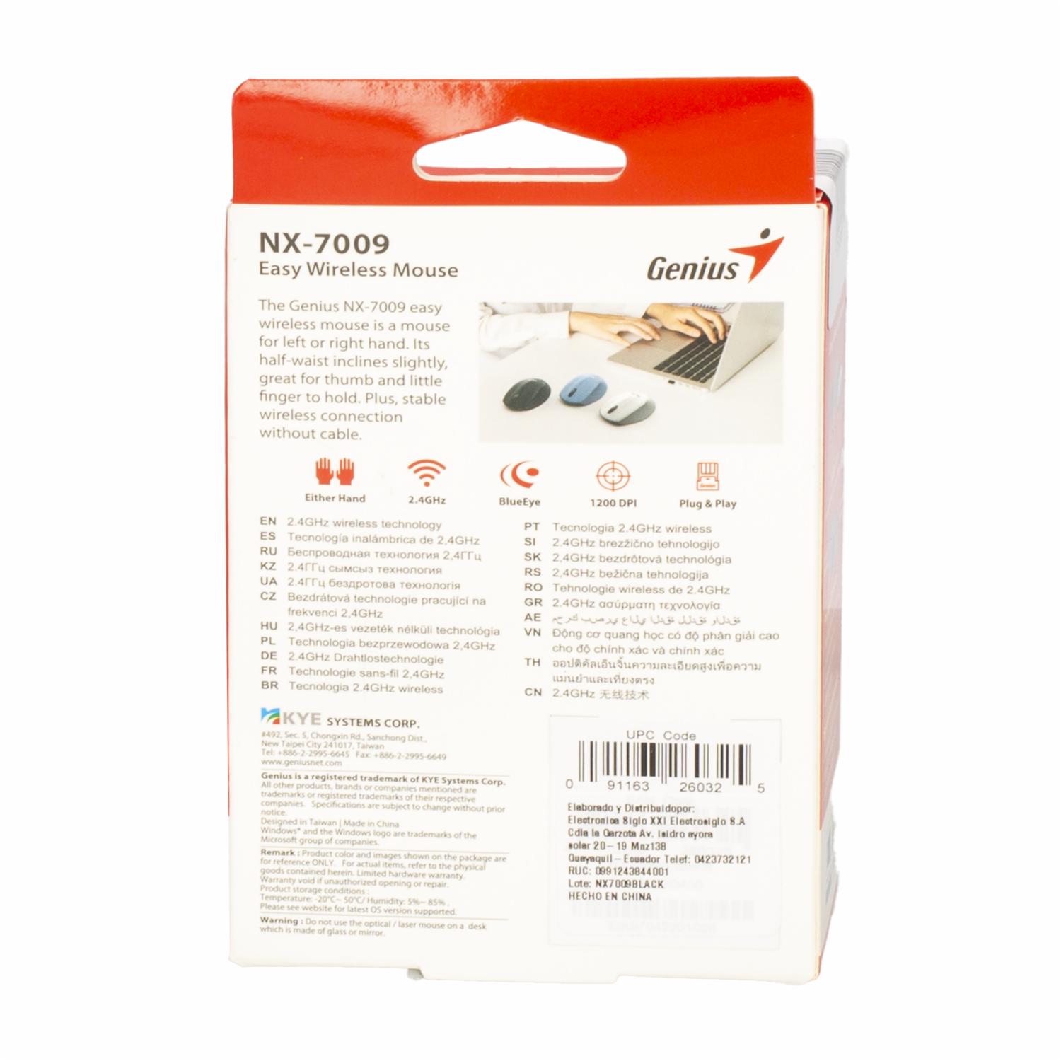 Mouse Modelo NX-7009 1200 DPI Negro GENIUS Inalámbrica - Imagen 4