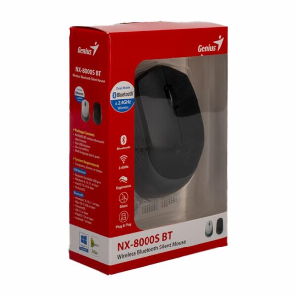 Mouse Modelo NX-8000S Silencioso 1200DPI Negro GENIUS Inalámbrica - Imagen 4