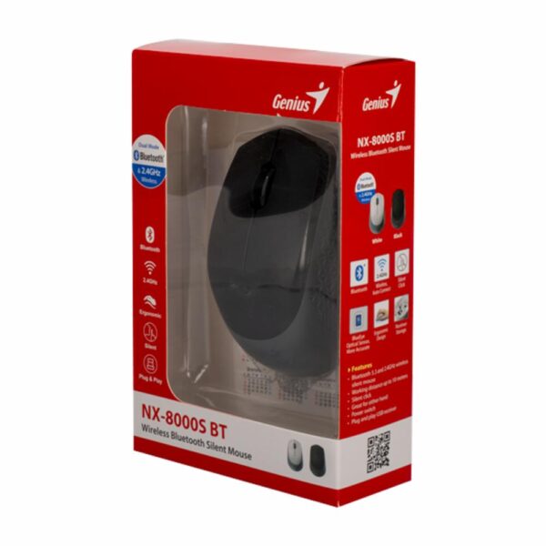 Mouse Modelo NX-8000S Silencioso 1200DPI Negro GENIUS Inalámbrica - Imagen 5