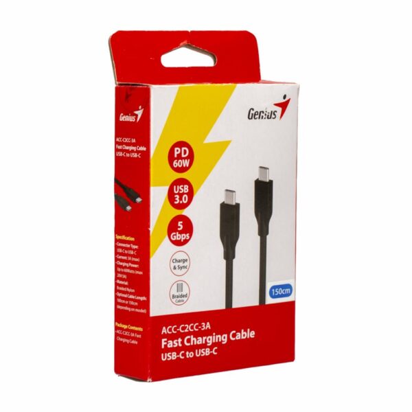Cable De Carga USB Tipo C - USB Tipo C GENIUS 150 Cm - Imagen 4