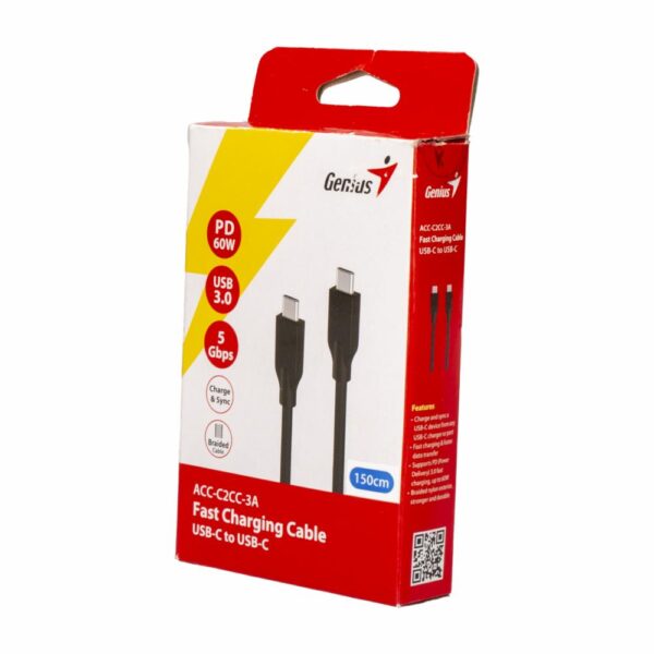 Cable De Carga USB Tipo C - USB Tipo C GENIUS 150 Cm - Imagen 5